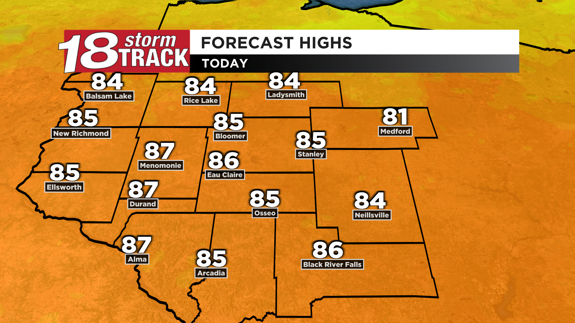 High temperature prediction today.